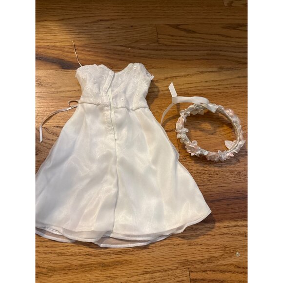 American Girl White Dress & Floral Headband Set For Dolls - Picture 3 of 4